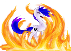 Size: 1600x1158 | Tagged: safe, artist:dreamscape195, oc, oc only, fire, solo, special effects