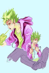 Size: 1280x1920 | Tagged: safe, artist:sundown, spike, g4, humanized, male, solo