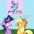 Size: 890x898 | Tagged: safe, artist:mordecairigbylover, applejack, rainbow dash, twilight sparkle, g4, crossover, crossover shipping, female, male, mordecai, mordedash, shipping, straight