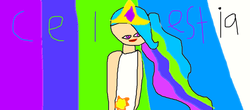 Size: 1006x441 | Tagged: safe, artist:darkbrat18, princess celestia, human, g4, 1000 hours in ms paint, female, humanized, needs more saturation, solo