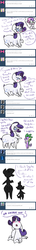 Size: 582x4045 | Tagged: safe, artist:otterlore, rarity, spike, sweetie belle, drider, monster pony, original species, spider, spiderpony, g4, comic, species swap, spiderponyrarity, tumblr