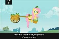 Size: 473x316 | Tagged: safe, screencap, fluttershy, frog, feeling pinkie keen, g4, my little pony: friendship is magic, tv rating, youtube caption