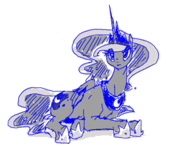 Size: 630x560 | Tagged: safe, princess luna, g4, female, prone, solo