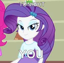 Size: 402x398 | Tagged: safe, rarity, equestria girls, g4, my little pony equestria girls, image macro, tonight you