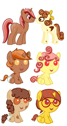 Size: 501x932 | Tagged: safe, artist:gletters, oc, oc only, oc:cinnabun, oc:peppermint, pegasus, pony, unicorn, adoptable, adopted, baby, baby pony, diaper, female, foal, glasses, male, oc x oc, offspring, parent:oc:cinnabun, parent:oc:peppermint, parents:oc x oc, shipping, straight