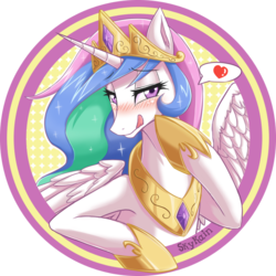 Size: 1000x1000 | Tagged: safe, artist:skykain, princess celestia, alicorn, pony, g4, adorasexy, bedroom eyes, blushing, circle, cute, cutelestia, example, eyebrows, eyebrows visible through hair, female, heart, licking lips, mare, sexy, simple background, solo, stupid sexy celestia, tongue out, transparent background