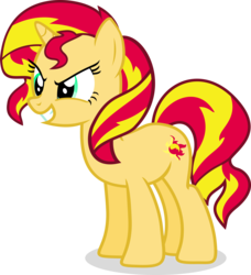 Size: 6420x7032 | Tagged: safe, artist:vector-brony, sunset shimmer, pony, unicorn, g4, absurd resolution, female, grin, simple background, solo, transparent background, vector