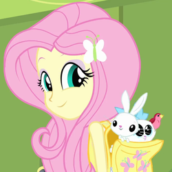 Size: 897x897 | Tagged: safe, screencap, angel bunny, fluttershy, cat, equestria girls, g4, my little pony equestria girls, cropped, fourth wall, looking back