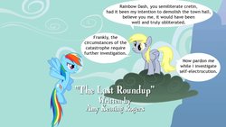 Size: 1280x720 | Tagged: safe, edit, edited screencap, screencap, derpy hooves, rainbow dash, pegasus, pony, g4, the last roundup, female, mare