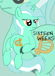 Size: 726x1000 | Tagged: safe, artist:reecyboy42, lyra heartstrings, pony, unicorn, g4, female, hiatus, lyra is not amused, meme, sitting, sitting lyra, solo, unamused