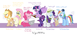 Size: 1800x810 | Tagged: safe, artist:dm29, applejack, fluttershy, pinkie pie, rainbow dash, rarity, scootaloo, twilight sparkle, alicorn, pony, g4, brony, chart, female, laptop computer, liarjack, male, mane six, mare, plushie, ship:cheerimac, shipping, straight, twilight sparkle (alicorn)