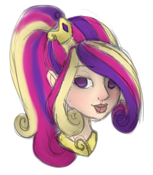 Size: 1138x1297 | Tagged: safe, artist:robynne, princess cadance, human, g4, face, female, humanized, sketch, solo