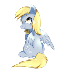 Size: 758x861 | Tagged: safe, artist:pepooni, derpy hooves, pegasus, pony, g4, female, mare, muffin, solo