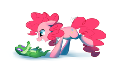 Size: 1204x664 | Tagged: safe, artist:pepooni, gummy, pinkie pie, g4, cute, diapinkes, duo, open mouth