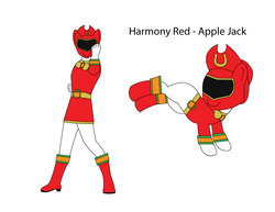 Size: 792x612 | Tagged: safe, artist:guncannon109, applejack, g4, equestrian sentai harmoranger, harmony red, power rangers, red ranger, super sentai