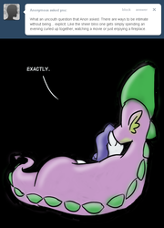 Size: 650x902 | Tagged: safe, rarity, spike, g4, askspikeandrarity, female, male, ship:sparity, shipping, straight, tumblr