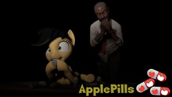 Size: 1920x1080 | Tagged: safe, artist:theinvertedshadow, applejack, g4, 3d, addiction, applepills, gmod, wallpaper