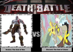 Size: 900x642 | Tagged: safe, discord, g4, death battle, god of war, kratos, meme