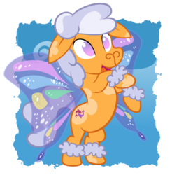 Size: 1984x2018 | Tagged: safe, artist:schaafii, oc, oc only, sheep, butterfly wings, solo