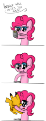 Size: 1000x2623 | Tagged: safe, artist:chibi95, pinkie pie, earth pony, pikachu, pony, g4, comic, crossover, game boy, pokémon