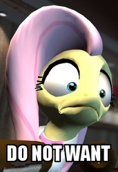 Size: 252x369 | Tagged: safe, artist:mikolajmieszko1, artist:thatgraycartoonpony, fluttershy, g4, 3d, do not want, female, gmod, reaction image, solo