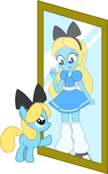 Size: 749x1209 | Tagged: safe, artist:alisonwonderland1951, oc, oc only, equestria girls, g4, alice, alice in wonderland, filly, humanized, mirror