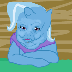 Size: 500x500 | Tagged: safe, trixie, pony, g4, babby, baby, baby pony, female, nightmare fuel, solo, wat