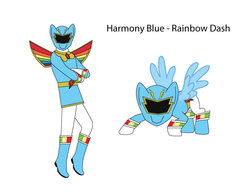 Size: 792x612 | Tagged: safe, artist:guncannon109, rainbow dash, g4, blue, equestrian sentai harmoranger, power rangers, super sentai