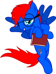 Size: 6736x8937 | Tagged: safe, artist:derpyworks, oc, oc only, oc:rain crasher, pegasus, pony, absurd resolution, book, glasses, male, simple background, solo, transparent background, vector