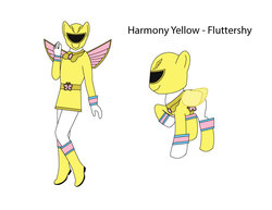 Size: 792x612 | Tagged: safe, artist:guncannon109, fluttershy, g4, equestrian sentai harmoranger, power rangers, super sentai, yellow