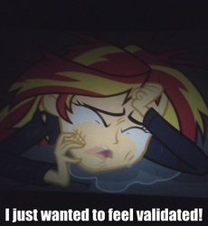 Size: 480x522 | Tagged: safe, edit, sunset shimmer, friendship is witchcraft, equestria girls, g4, my little pony equestria girls, crying, female, image macro, lunar slander, solo