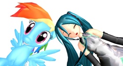 Size: 712x384 | Tagged: safe, artist:firesnout224, rainbow dash, g4, crossover, hatsune miku, mmd, vocaloid