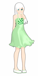 Size: 1500x3000 | Tagged: safe, artist:lokelios, minty (g1), human, g1, clothes, dress, female, humanized, looking at you, mmd, simple background, solo, sundress, transparent background