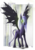 Size: 1080x1525 | Tagged: safe, artist:akurion, oc, oc only, oc:eclipse, bat pony, pony, concept art, ear fluff, holes in wings, leonine tail, messy mane, signature, slit pupils, solo, text, torn wings, wings