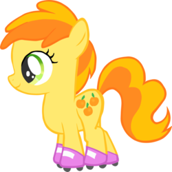 Size: 894x893 | Tagged: safe, artist:flufee-foxx, peachy pie, pony, g4, my little pony: friendship is magic, the show stoppers, female, filly, roller skates, skates, solo