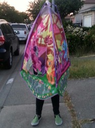 Size: 500x667 | Tagged: safe, applejack, pinkie pie, rainbow dash, rarity, spike, human, g4, brony, camping, car, cosplay, disguise, irl, irl human, merchandise, photo, shoes, tent, wat