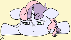 Size: 3500x2000 | Tagged: safe, artist:doggonepony, sweetie belle, g4, bored, female, lying down, prone, solo