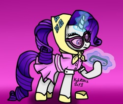 Size: 805x682 | Tagged: safe, artist:monnarcha, rarity, g4, camping outfit, female, hooficure, solo