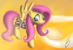 Size: 2557x1748 | Tagged: safe, artist:lethal-doorknob, fluttershy, private pansy, g4, armor, female, solo