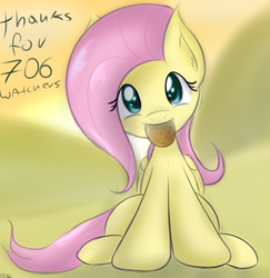 Size: 1500x1542 | Tagged: safe, artist:freefraq, fluttershy, g4, cookie, cute, female, mouth hold, shyabetes, solo