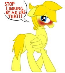 Size: 500x555 | Tagged: safe, artist:ponylen, pony, blushing, butt, it's a trap, kagamine len, male, plot, ponified, solo, stallion, vocaloid