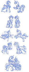 Size: 808x1958 | Tagged: safe, artist:kp-shadowsquirrel, princess cadance, shining armor, g4, accessory swap, clothes swap, crossdressing, sketch, sketch dump