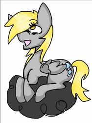 Size: 475x632 | Tagged: safe, artist:bumblebee145, derpy hooves, pegasus, pony, g4, cloud, female, mare, solo