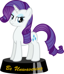 Size: 3000x3435 | Tagged: safe, artist:brisineo, rarity, pony, unicorn, fallout equestria, g4, fanfic, fanfic art, female, hooves, horn, mare, ministry mares, ministry mares statuette, simple background, smiling, solo, statuette, text, transparent background