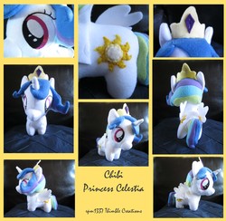 Size: 2520x2456 | Tagged: safe, artist:rpm1337, princess celestia, alicorn, pony, g4, chibi, customized toy, irl, photo, plushie, toy