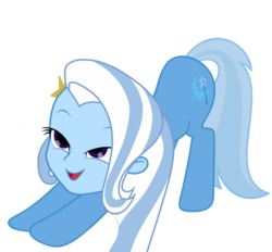 Size: 900x835 | Tagged: safe, trixie, human head pony, equestria girls, g4, bedroom eyes, exploitable meme, female, iwtcird, open mouth, simple background, solo, transparent background