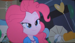 Size: 1417x823 | Tagged: safe, screencap, pinkie pie, equestria girls, g4, my little pony equestria girls, female, lidded eyes, solo