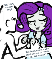 Size: 700x800 | Tagged: safe, artist:livesmutanon, rarity, comic:based anon, equestria girls, g4, /mlp/, breasts, cleavage, colored