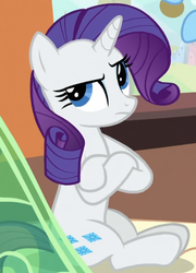 Size: 408x568 | Tagged: safe, rarity, pony, g4, games ponies play, crossed arms, female, solo