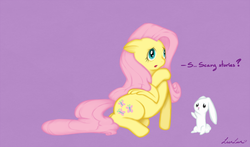 Size: 1178x693 | Tagged: safe, artist:lunlun, angel bunny, fluttershy, g4